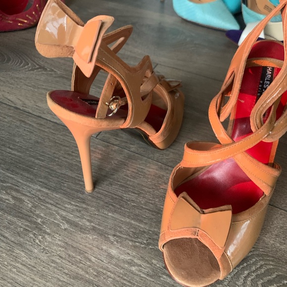 Charles Jourdan Nude Sandals Sz 9 - Picture 2 of 3